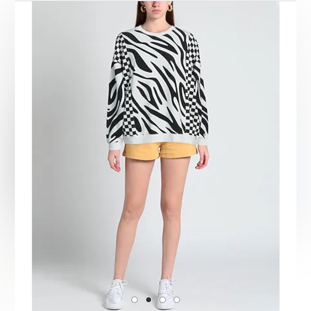 R13 Black & White Patterned Women's Sweater - Checkerboard and Zebra Print